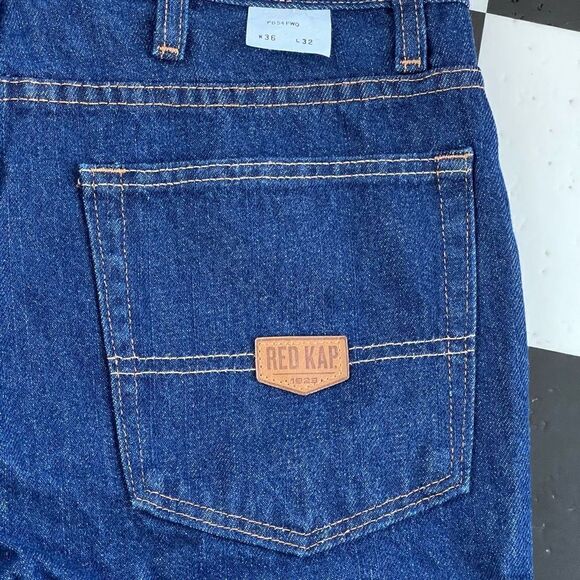 Mens RED KAP Classic Blue Denim Work Jeans / Size 36W-32L - Picture 4 of 6
